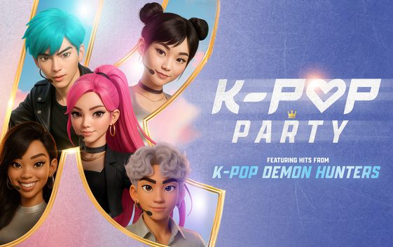 Cartoon characters of Asian young people with coloured hair