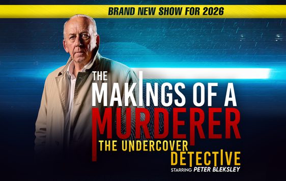 Peter Bleksley, the famous detective is shown wearing a beige jacket next to the show title "The Makings of a Murder, The Undercover Detective"