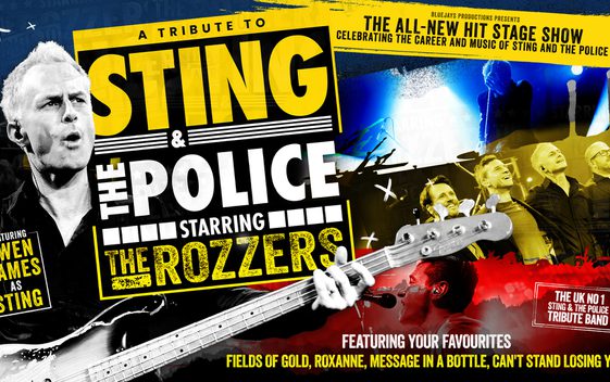 Owen James as "Sting" singing into a microphone. The show title is shown next to him.