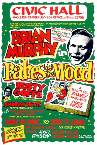 Original Pantomime Poster from Babes in the Woods in 1983 starring Brian Murphy