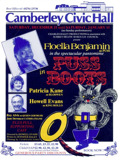 Original Pantomime Poster from Puss in Boots 1985 starring Floella Benjamin